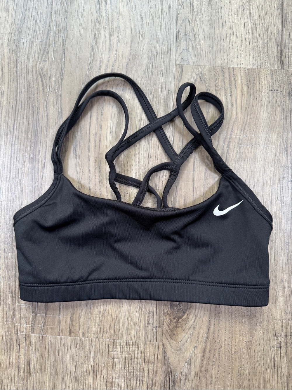Nike Indy Dri-Fit Strappy Caged Back Sports Bra Black Size XS